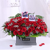 Personalised Red Roses With Love & Memories