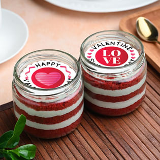 Valentines Red Velvet Jar Cake