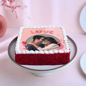 Personalised Red Velvet Photo Cake