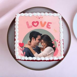 Personalised Red Velvet Photo Cake