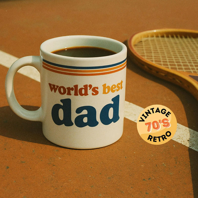 Personalised Retro Coffee Mug For Best Dad