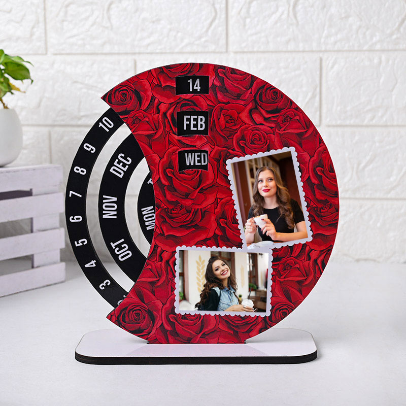 Personalised Rose Desktop Calendar For Valentines Day