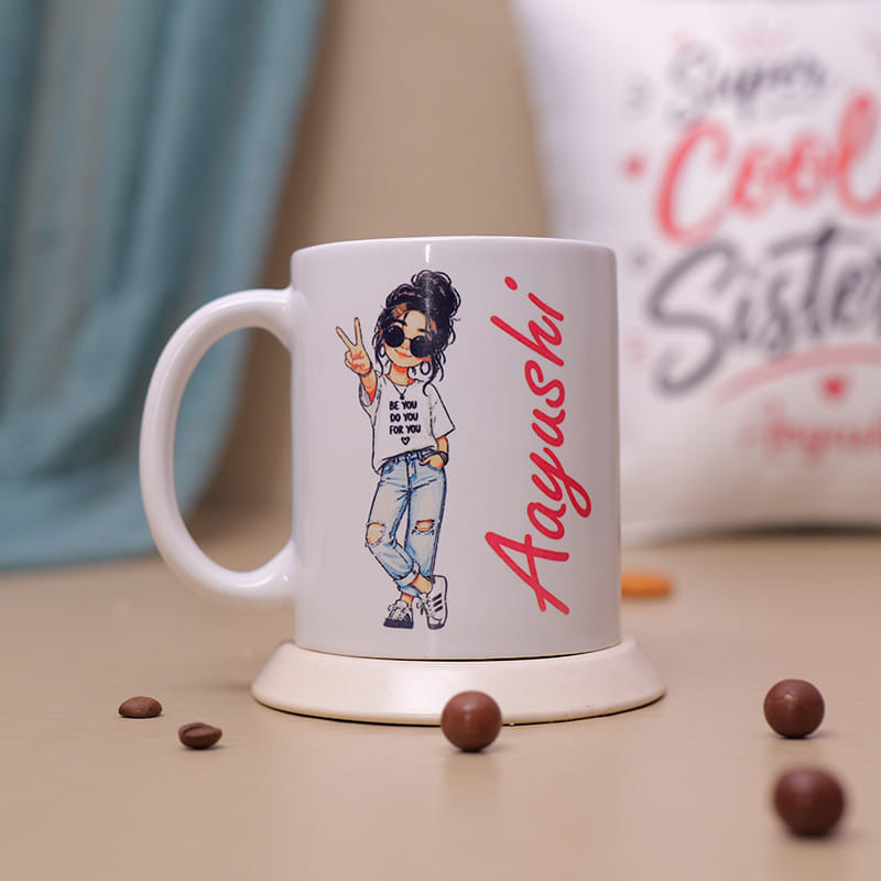 Personalised Rudraksha Rakhi With Quirky Cushion