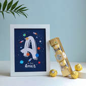 Personalised Space Theme Frame With Ferrero Rocher