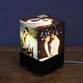 Square Shaped Personalised Lamp with 5 Images
