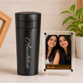 Personalised Tumbler N Photo Magnet Combo