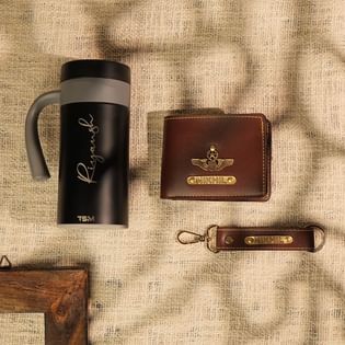 Personalised Tumbler Wallet N Keychain Combo
