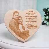 Personalised Heart Shaped Valentines Wooden Frame