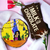 Personalised Wooden Coaster With Chocolates