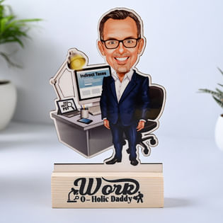 Personalised Workaholic Dad Caricature