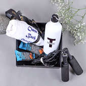 Personalised Workout Hamper with T shirt, Bottle and Nutri bar