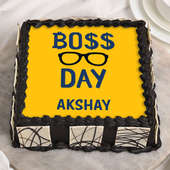 Personalized Boss Day Chocolate Cake