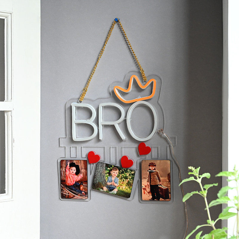 Personalized Bro Neon Light For Bhai Dooj