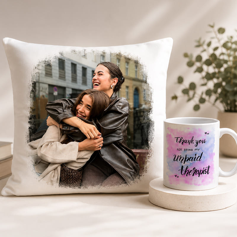 Personalized Cushion & Mug Gift Set