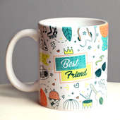 Personalized Doodle Mug For Best Friend - A Friendship Day Gift