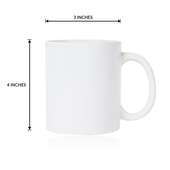 size measurement of quirky white ceramic mug 