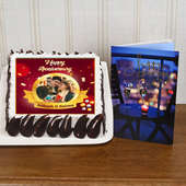 Photo Anniversary Cake And Gifting Card