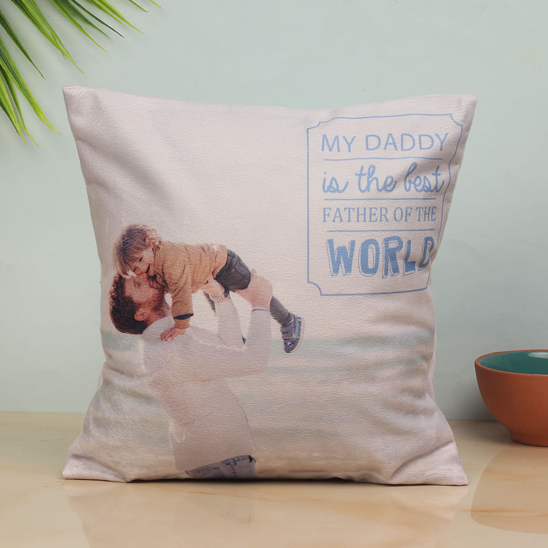 Son and Dad Photo Cushion