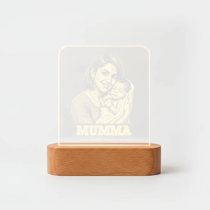 Photo Engraved Mumma Love Acrylic Led Lamp
