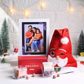 Photo Frame N Dragees With Santa Cap