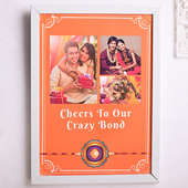 Order Personalised Rakhi Online - Photo Frame With Vibrant Green Rakhi in India