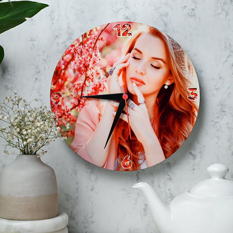 Photo Wall Clock - Personalised Circular Table Clock (Diameter = 5'', Stand = 6''x4'') 