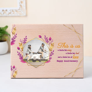 Picturesque Personalised Anniversary Wooden Desktop