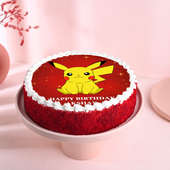 Pikachu Theme Red Velvet Poster Cake