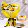 Pineapple Cake With Yellow Bouquet