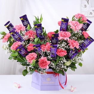 Pink Carnations N Choco Bliss Box