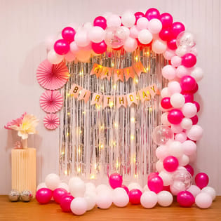 Pink Charm Birthday Balloon Decor