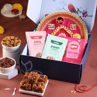 Pink Embellished Thali N Treats Festive Hamper