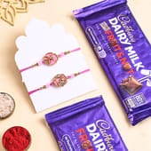 Designer Rakhi Duo With Chocolates