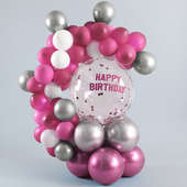Pink Happy Bday Balloons