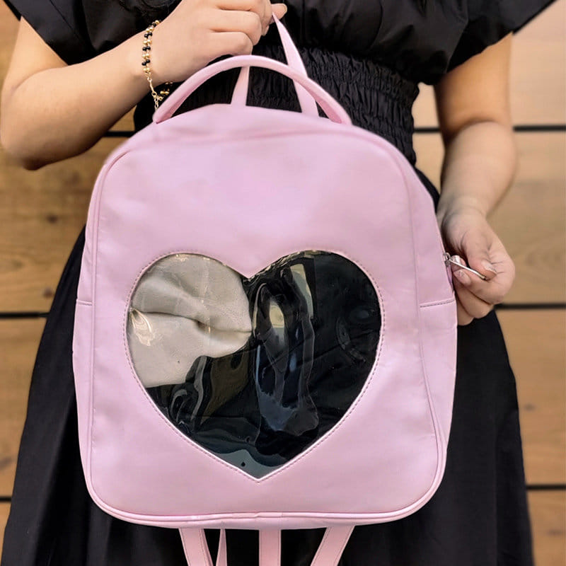 pink heart backpack