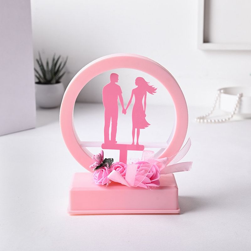 Order Pink LED Couple Musical Showpiece Gift for Valentine