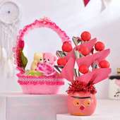 Pink Love Basket N Handmade Chocolates