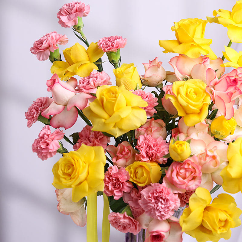Pink N Yellow Bloom Vase