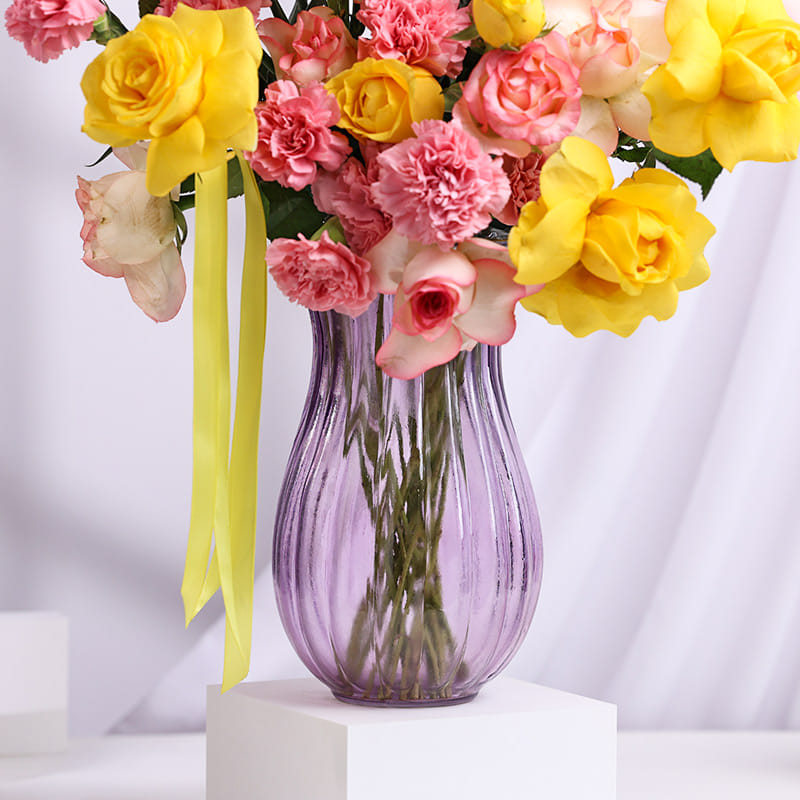 Pink N Yellow Bloom Vase