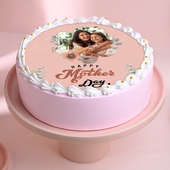 Pink Pastel Mothers Day Photo Cake