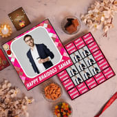 Pink Personalised Bhai Dooj Choco Box