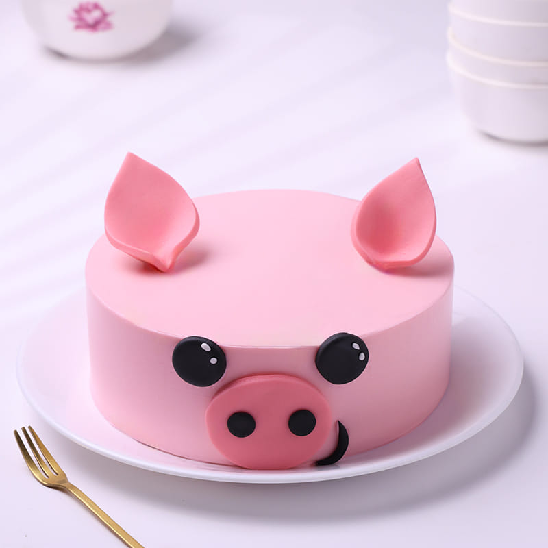 Pink Piggy Face Cake