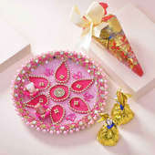 Pink Pooja Thali N Chocolates