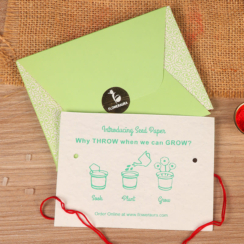 Rakhi Card in Pink Rose Bhaiya Bhabhi Rakhi