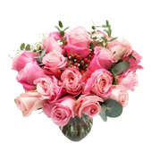 Pink Rose Cascade Bouquet