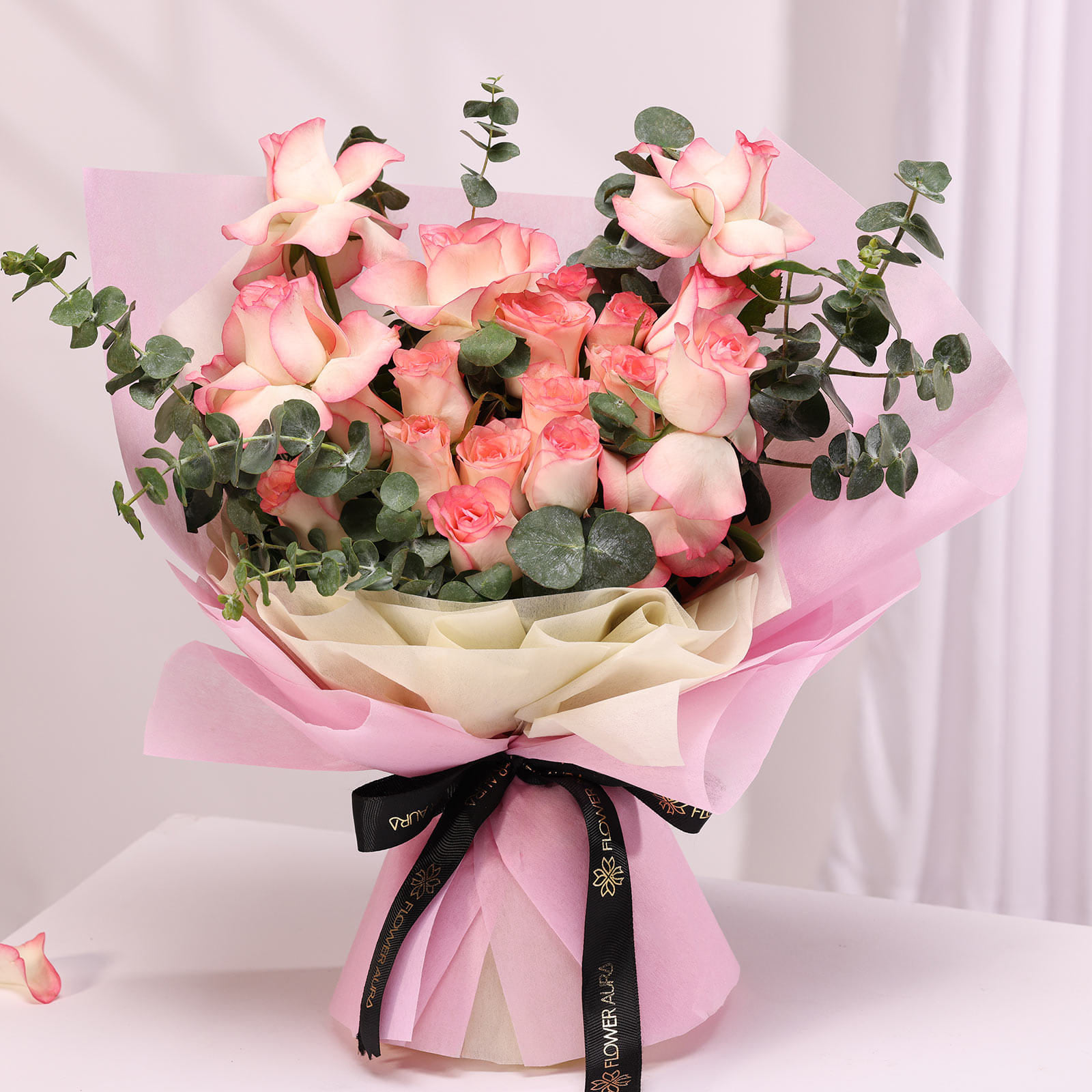 Pink Rose Dream Bouquet With Teddy