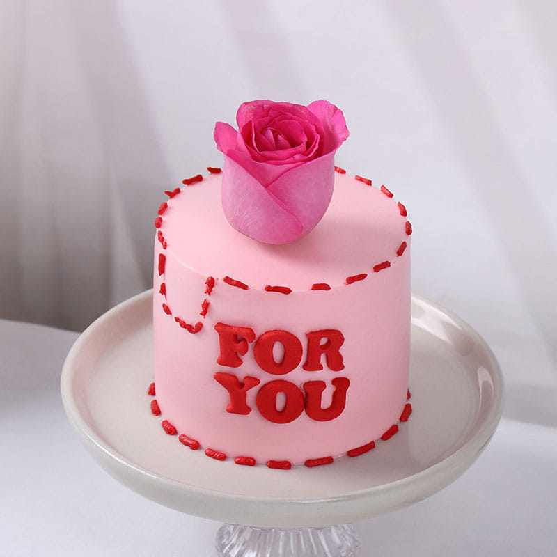 Pink Rose For You Butterscotch Cake