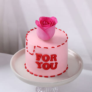 Pink Rose For You Butterscotch Cake