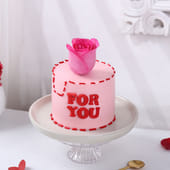 Pink Rose For You Butterscotch Cake