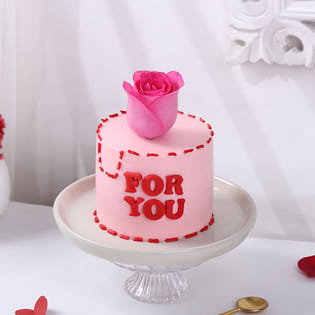 Pink Rose For You Butterscotch Cake